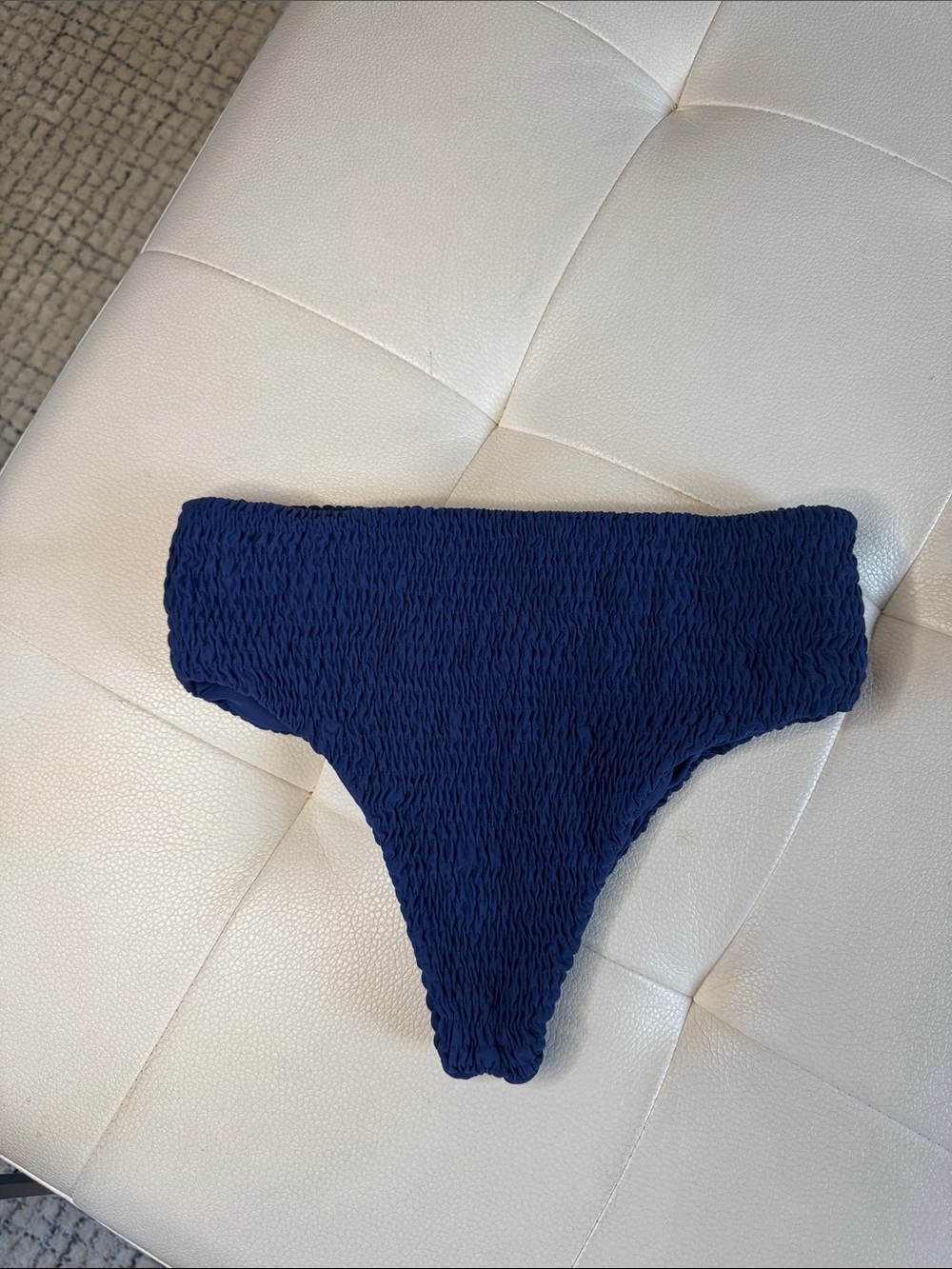 Free People - Aila Blue Smocked Bambi Bikini in Navy Blue